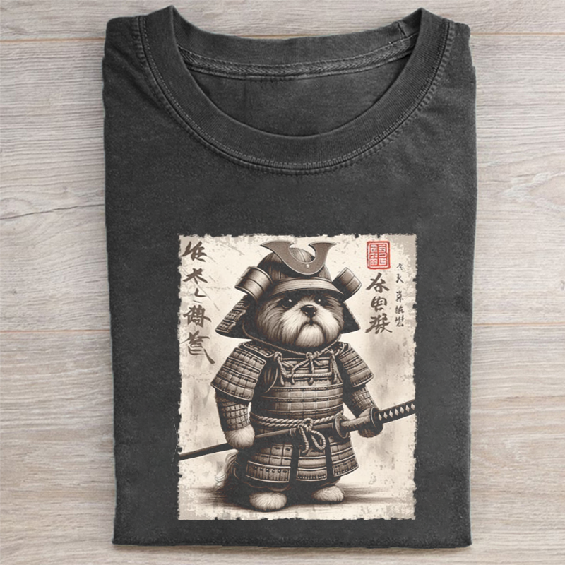 Funny Shih Tzu Dog Samurai T-shirt