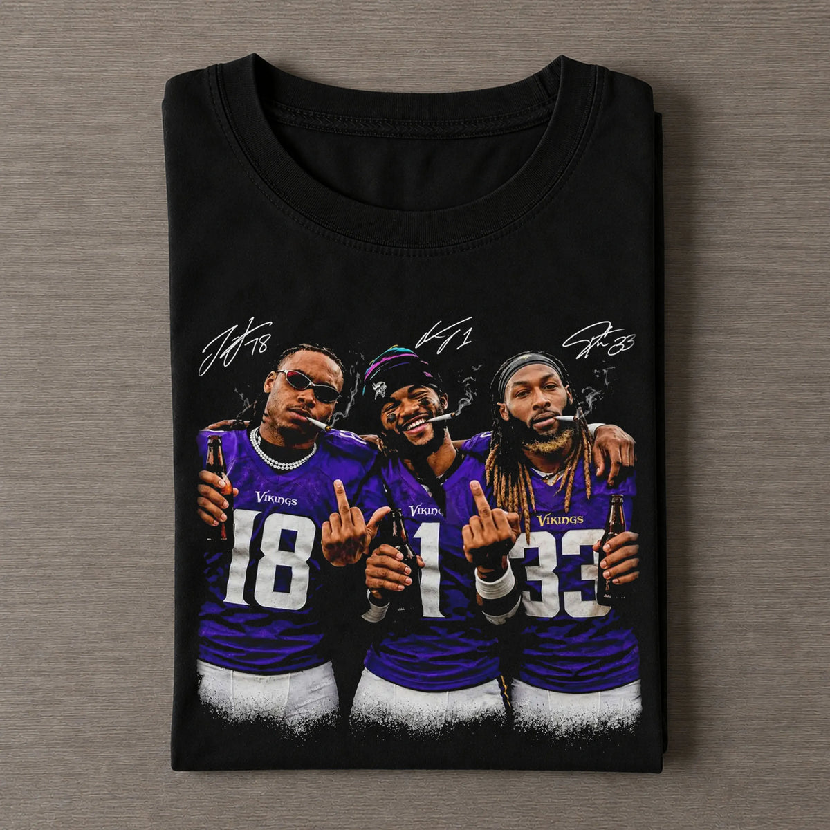 Funny KM & JJ & AJ Vikings Football T-Shirt