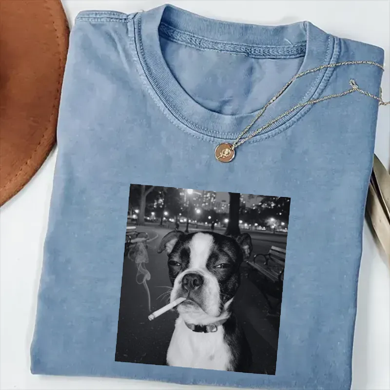 Funny Smoking Dog Meme T-shirt