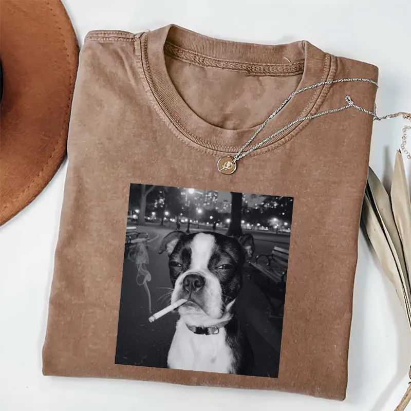 Funny Smoking Dog Meme T-shirt