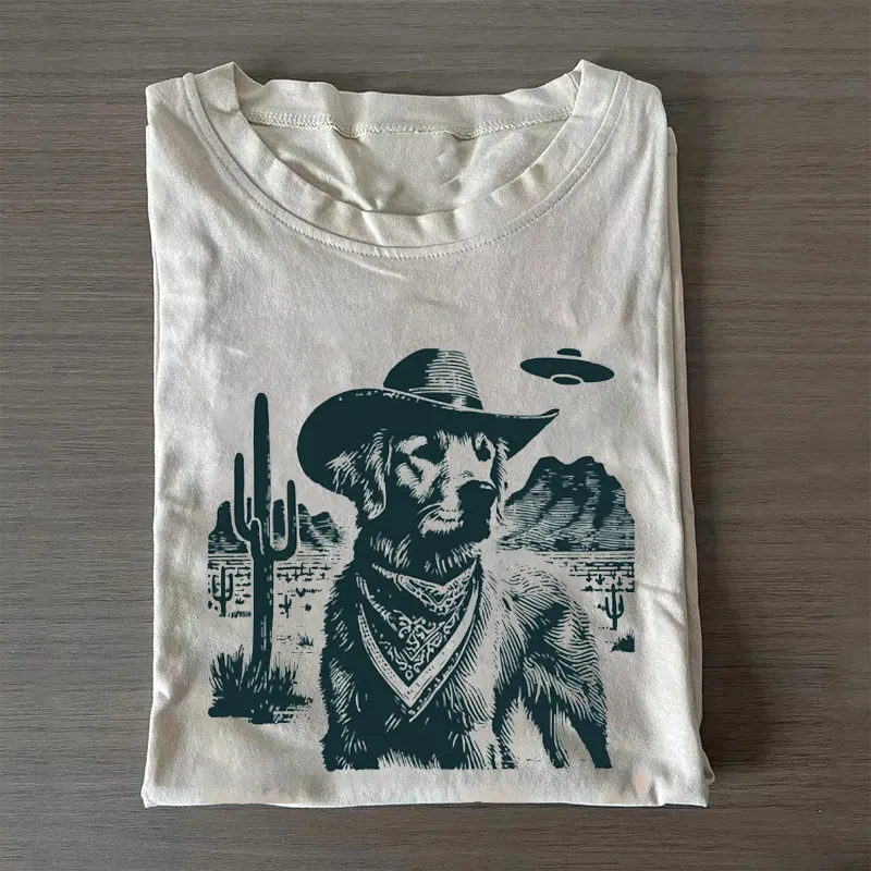 Vintage Golden Retriever UFO T-shirt