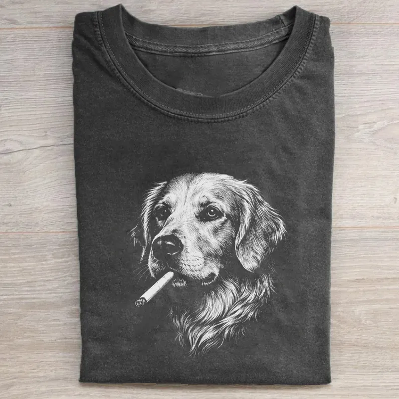Golden Retriever Smoking Meme T-shirt