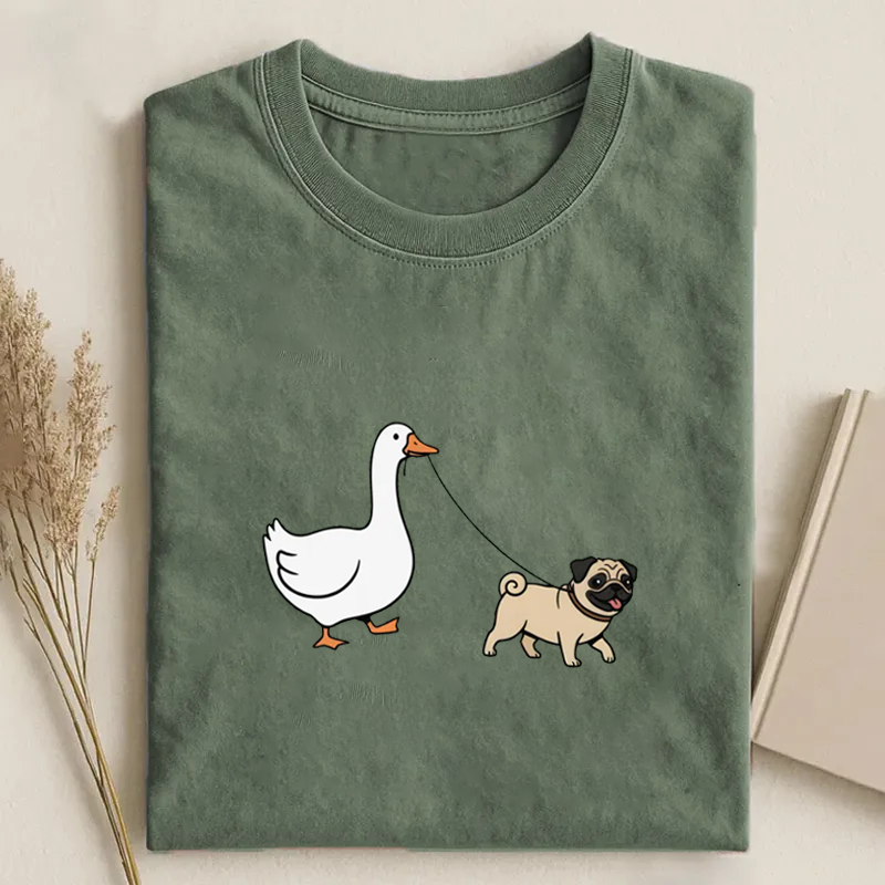 Silly Goose Walking Dog T-shirt