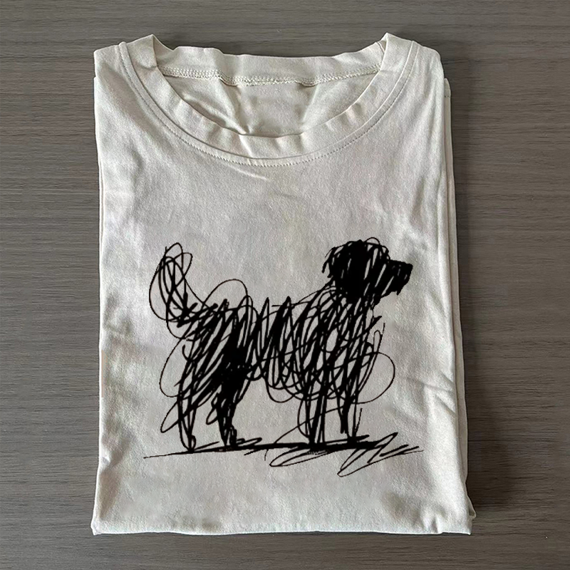 Scribble Dog Art Funny Vibe T-shirt