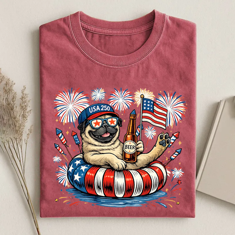 Pug 4th of July T-shirt