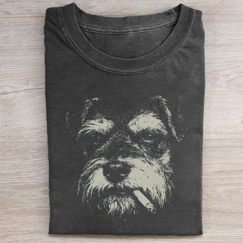 Smoking Schnauzer T-shirt
