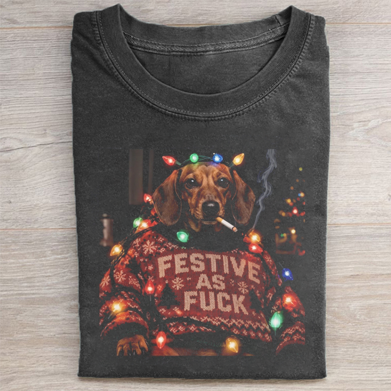 Funny Christmas Dachshund T-shirt