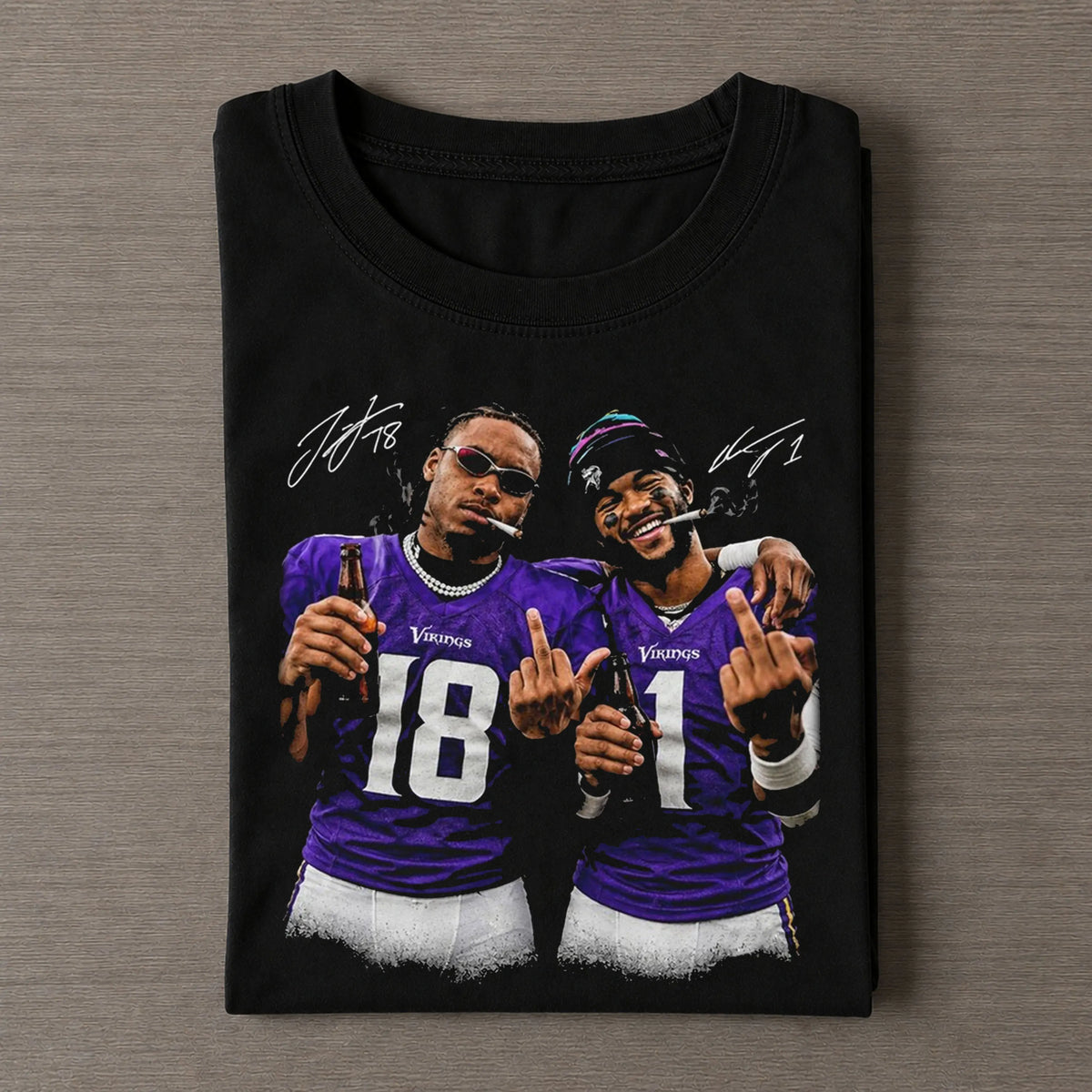 Funny JJ & KM Vikings Football T-Shirt