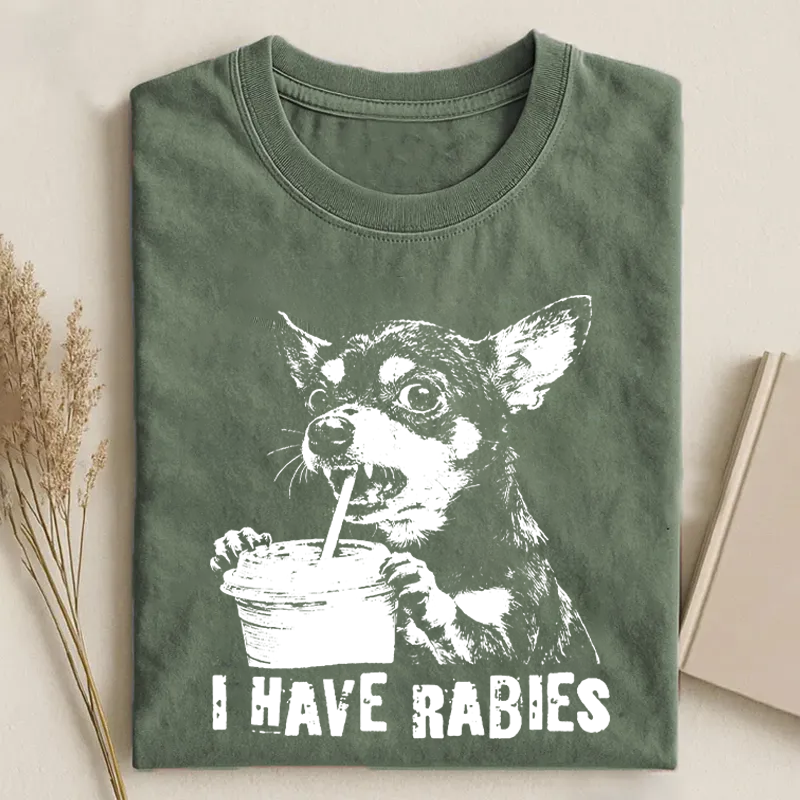 Retro I Have Rabbies Chihuahua T-shirt