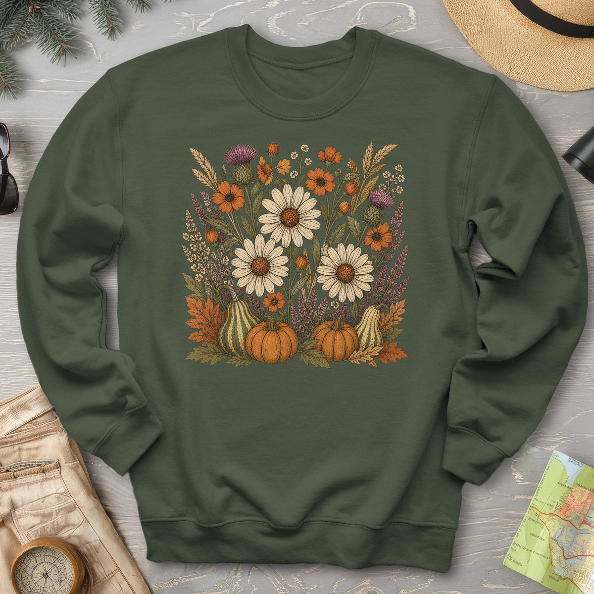 Pumpkin Florals Sweatshirt