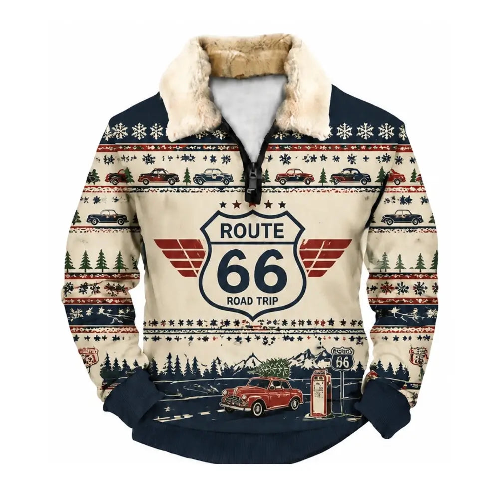 American Road Trip Ugly Quarter Zip Sweatshirt & Sweatpant Set