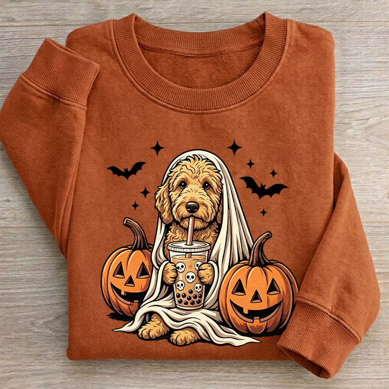 Goldendoodle Ghost & Boba Sweatshirt