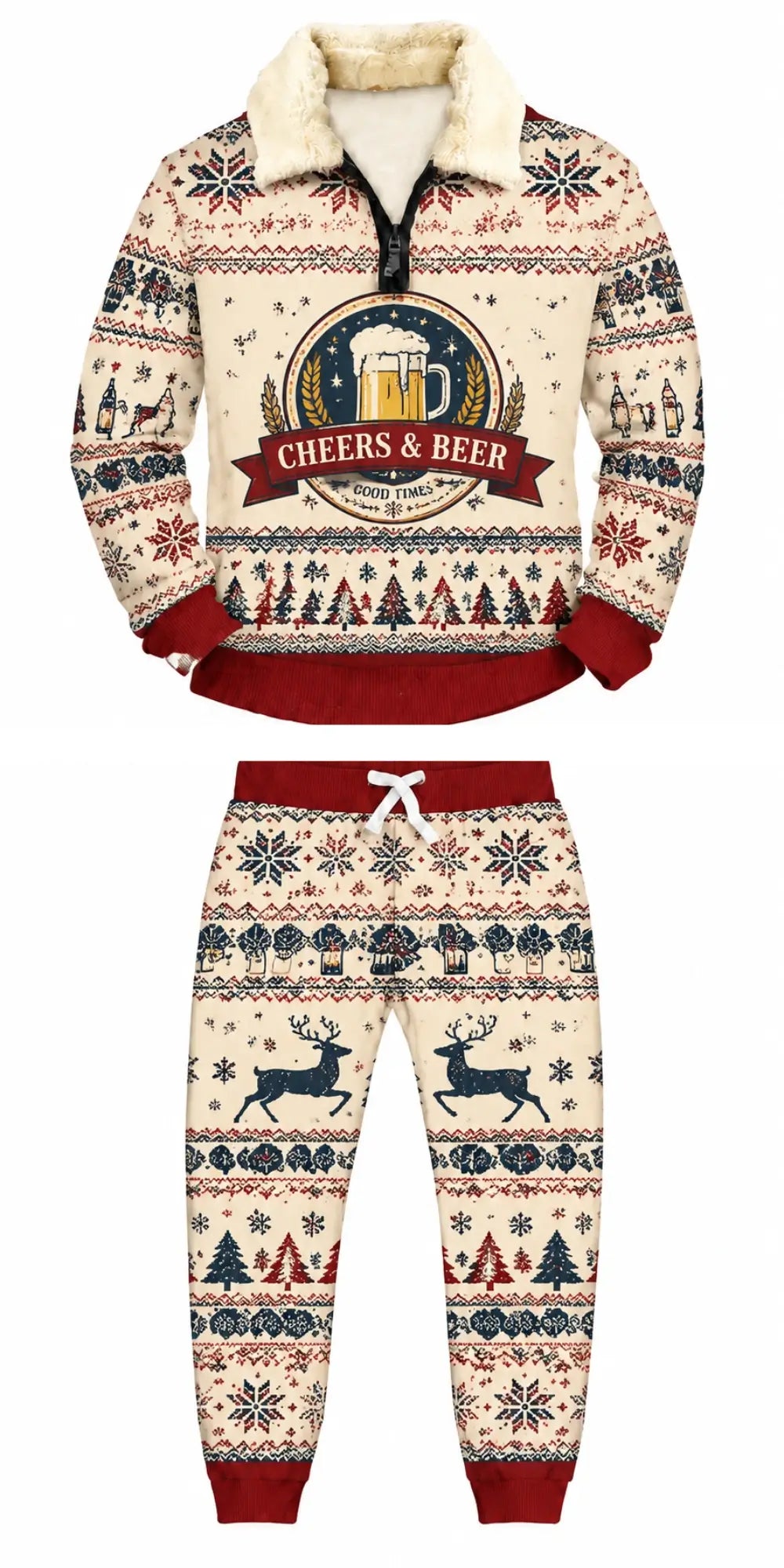Beer Culture Ugly Quarter Zip Sweatshirt & Sweatpant Set