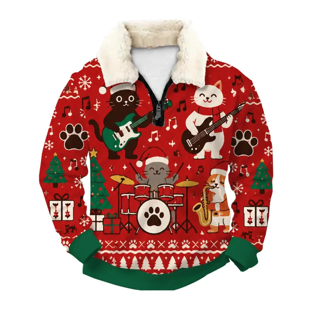 Christmas Cheer Ugly Quarter Zip Sweatshirt & Sweatpant Set