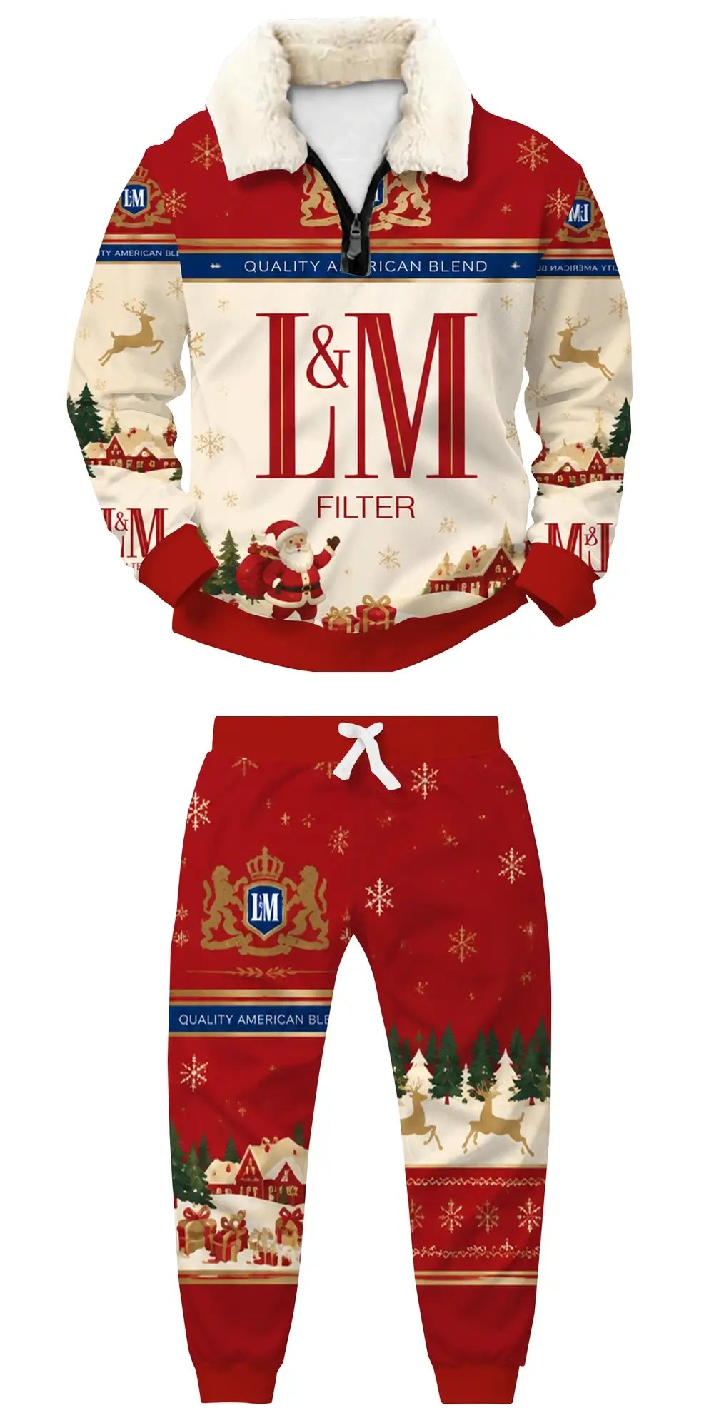 Crimson Smoke Ugly Quarter Zip Sweatshirt & Sweatpant Set