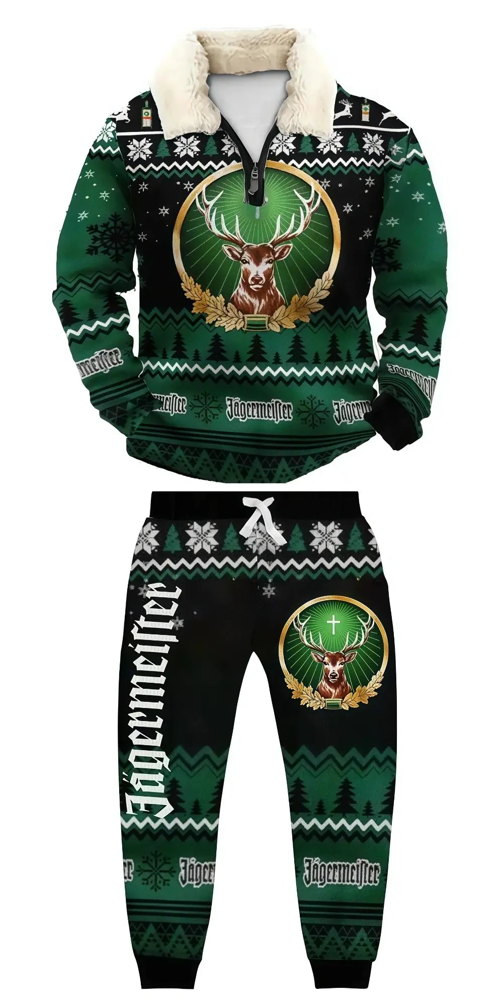 Evergreen Ugly Quarter Zip Sweatshirt & Sweatpant Set