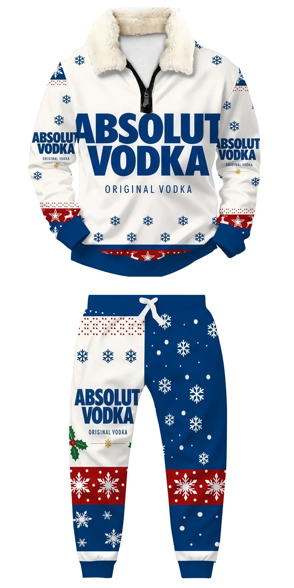 Frosted Spirit Ugly Quarter Zip Sweatshirt & Sweatpant Set