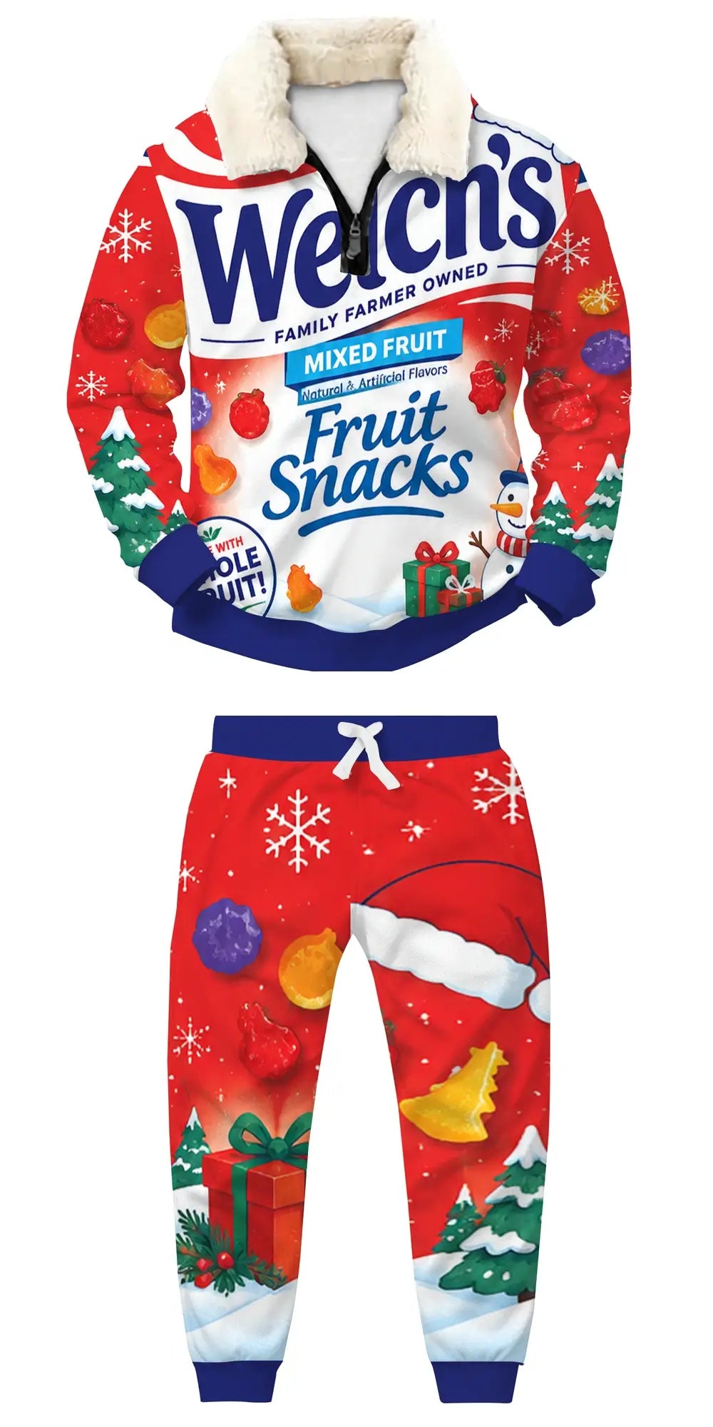 Funny Drunk Vibes Ugly Quarter Zip Sweatshirt & Sweatpant Set