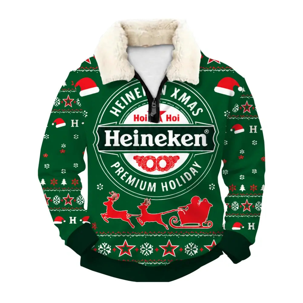 Green Cheers Ugly Quarter Zip Sweatshirt & Sweatpant Set