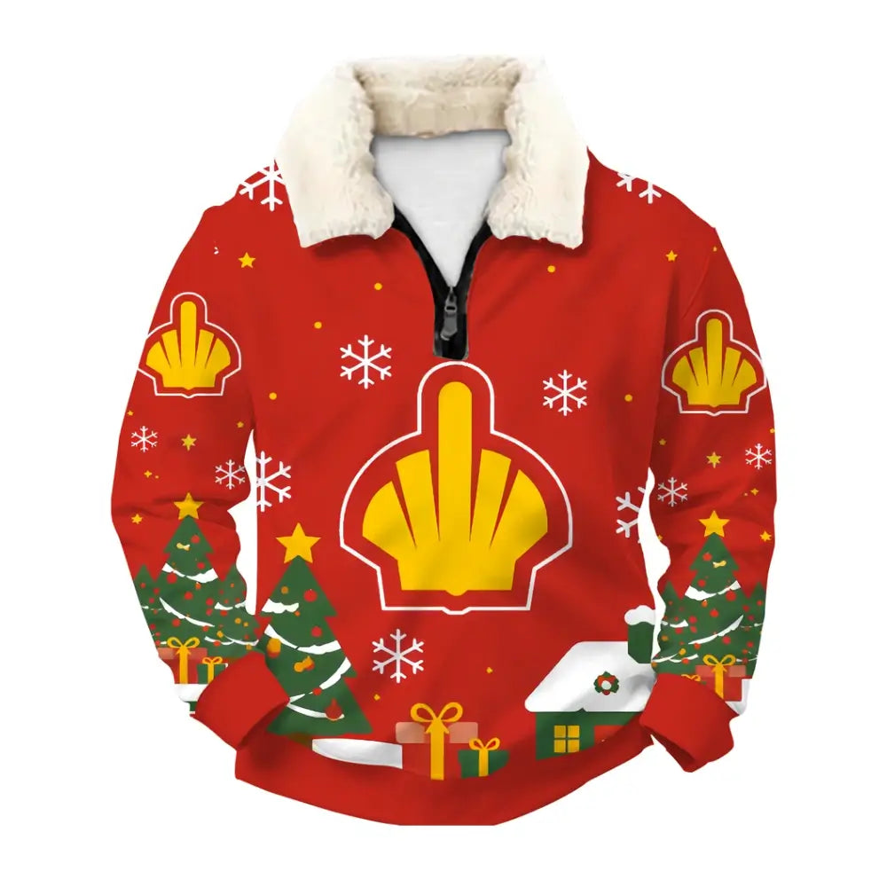 Holiday Flame Ugly Quarter Zip Sweatshirt & Sweatpant Set