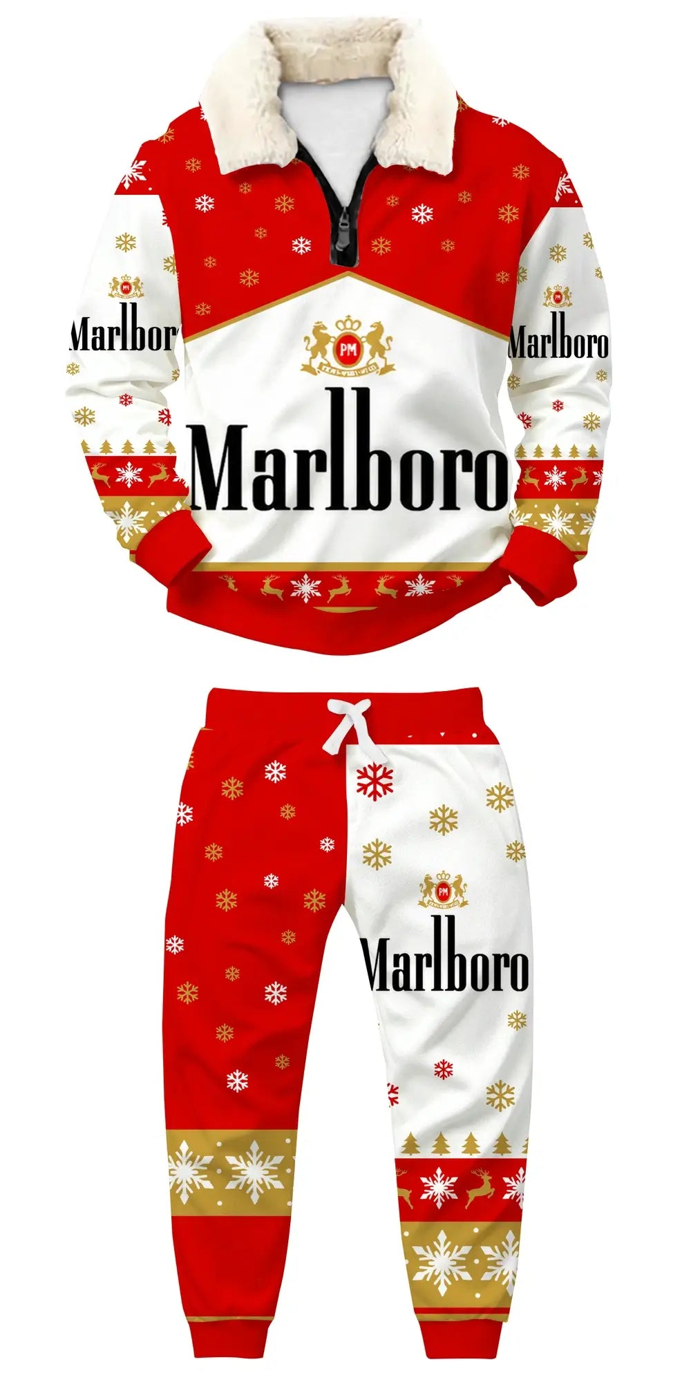 Holiday Smoke Ugly Quarter Zip Sweatshirt & Sweatpant Set
