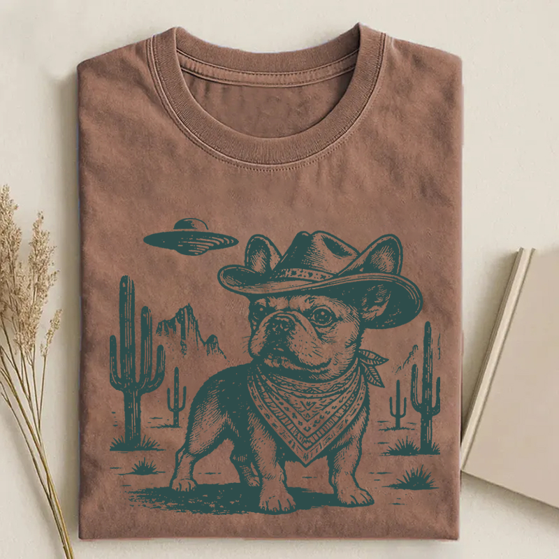 French Bulldog Ufo Cowboy T-shirt