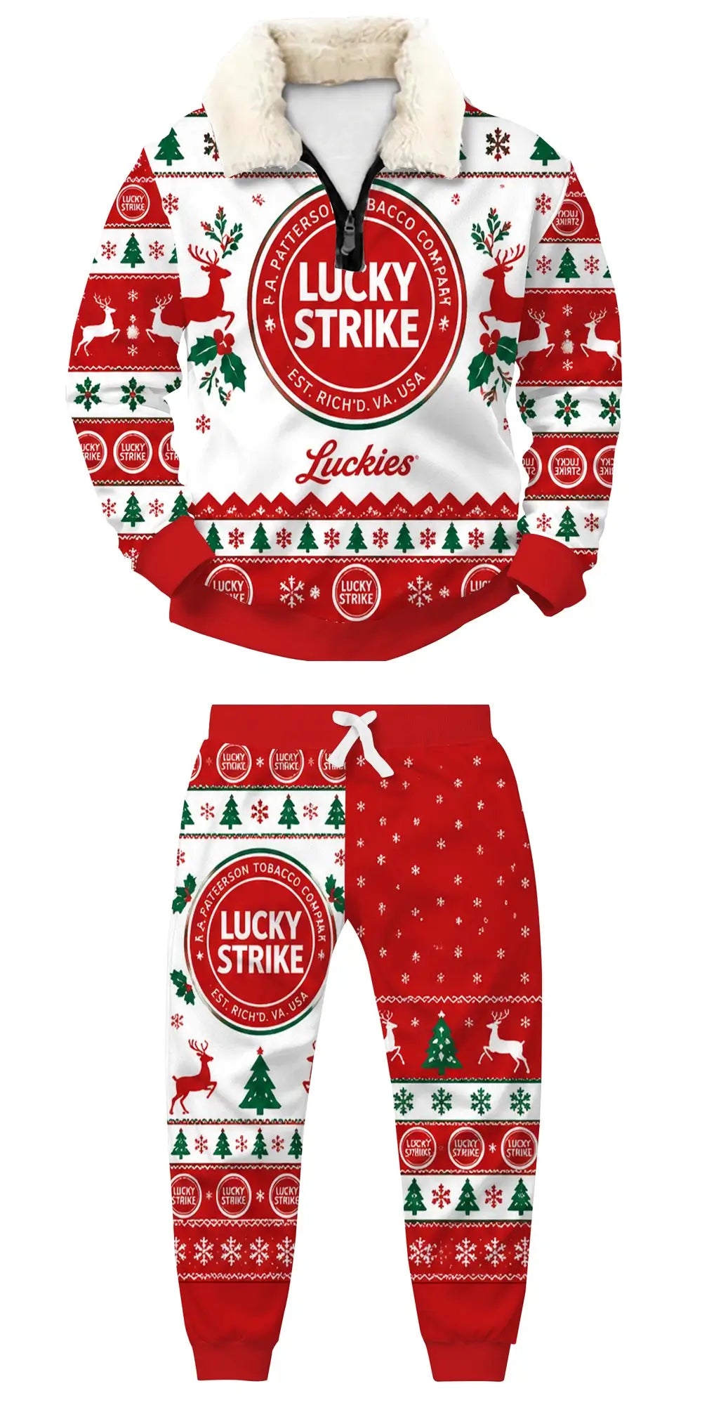 Lucky Holiday Ugly Quarter Zip Sweatshirt & Sweatpant Set