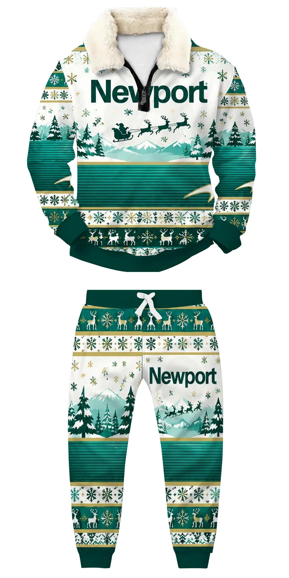 Mint Ugly Quarter Zip Sweatshirt & Sweatpant Set