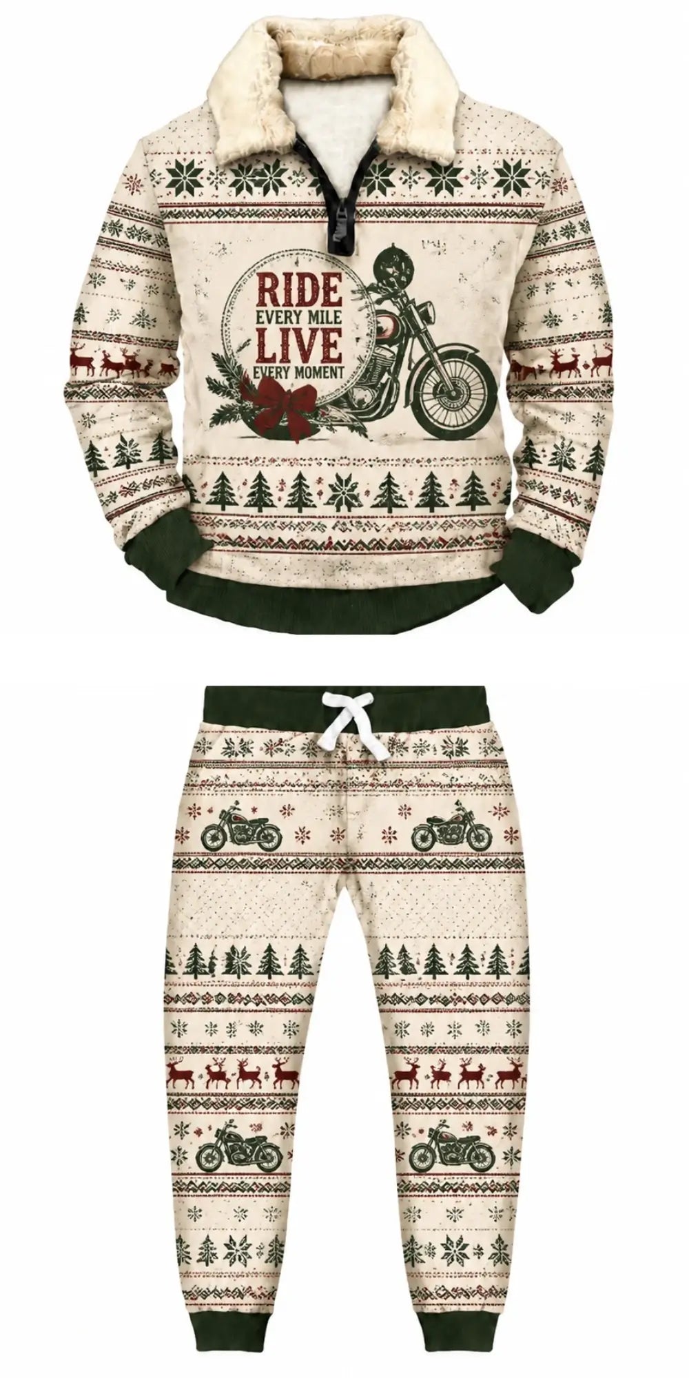 Motorcycle Club Ugly Quarter Zip Sweatshirt & Sweatpant Set