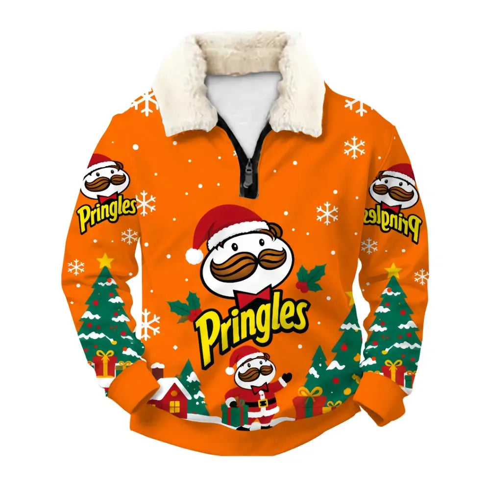 Orange Treats Ugly Quarter Zip Sweatshirt & Sweatpant Set