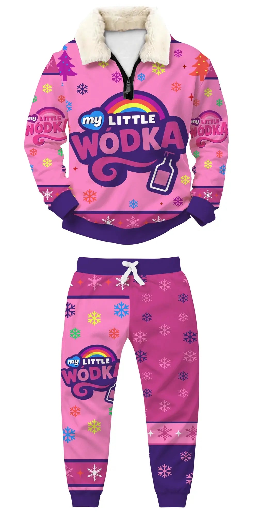 Pink Potion Ugly Quarter Zip Sweatshirt & Sweatpant Set