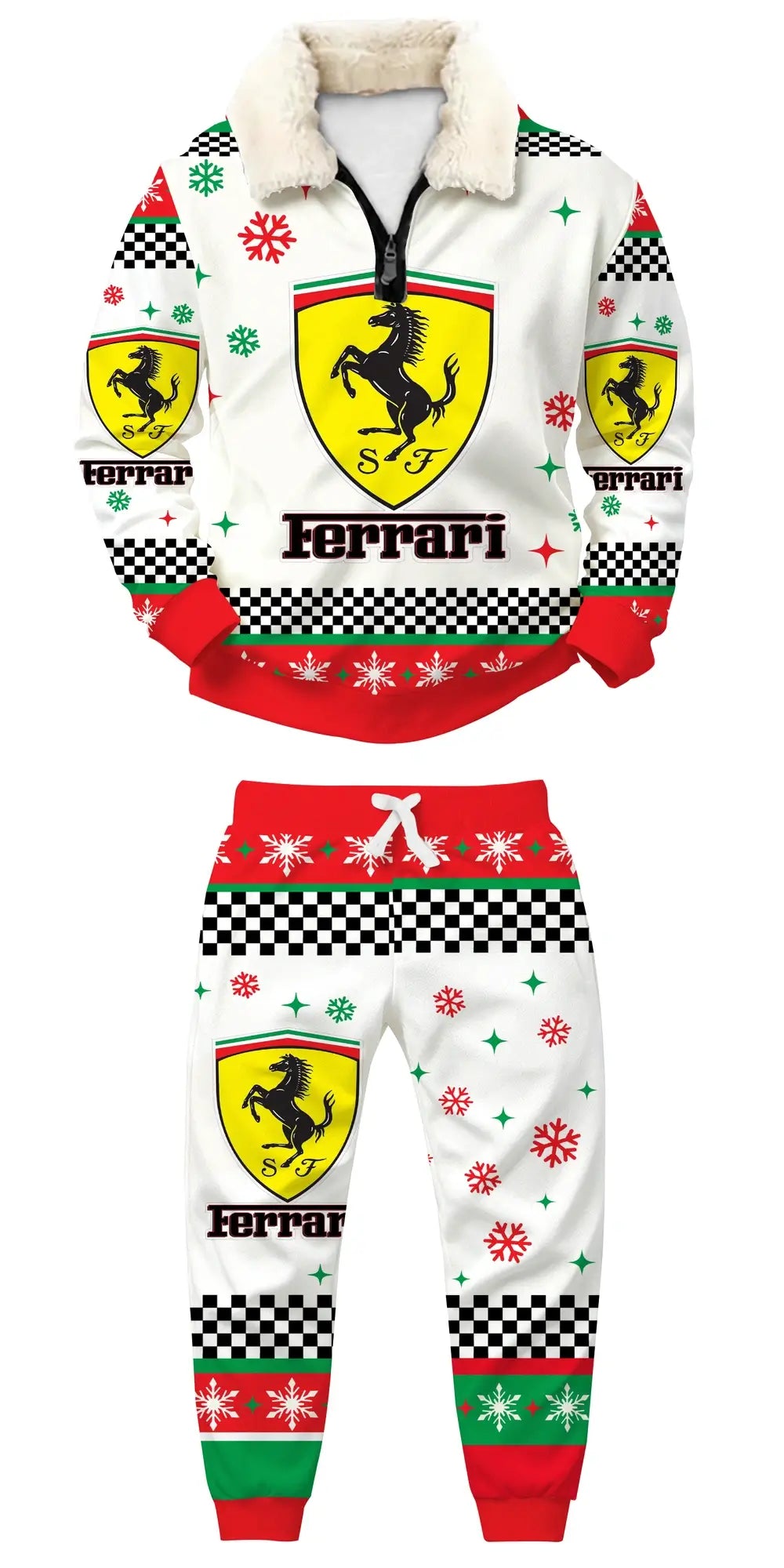 Racing Holiday Ugly Quarter Zip Sweatshirt & Sweatpant Set