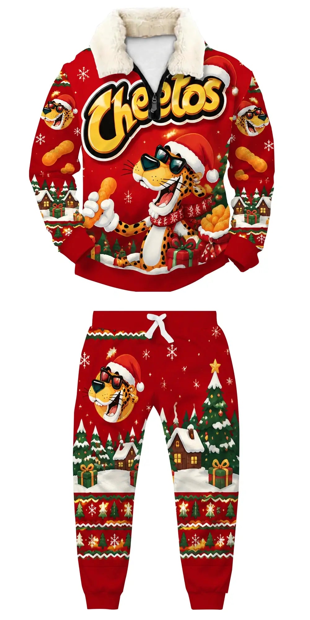 Spicy Christmas Ugly Quarter Zip Sweatshirt & Sweatpant Set