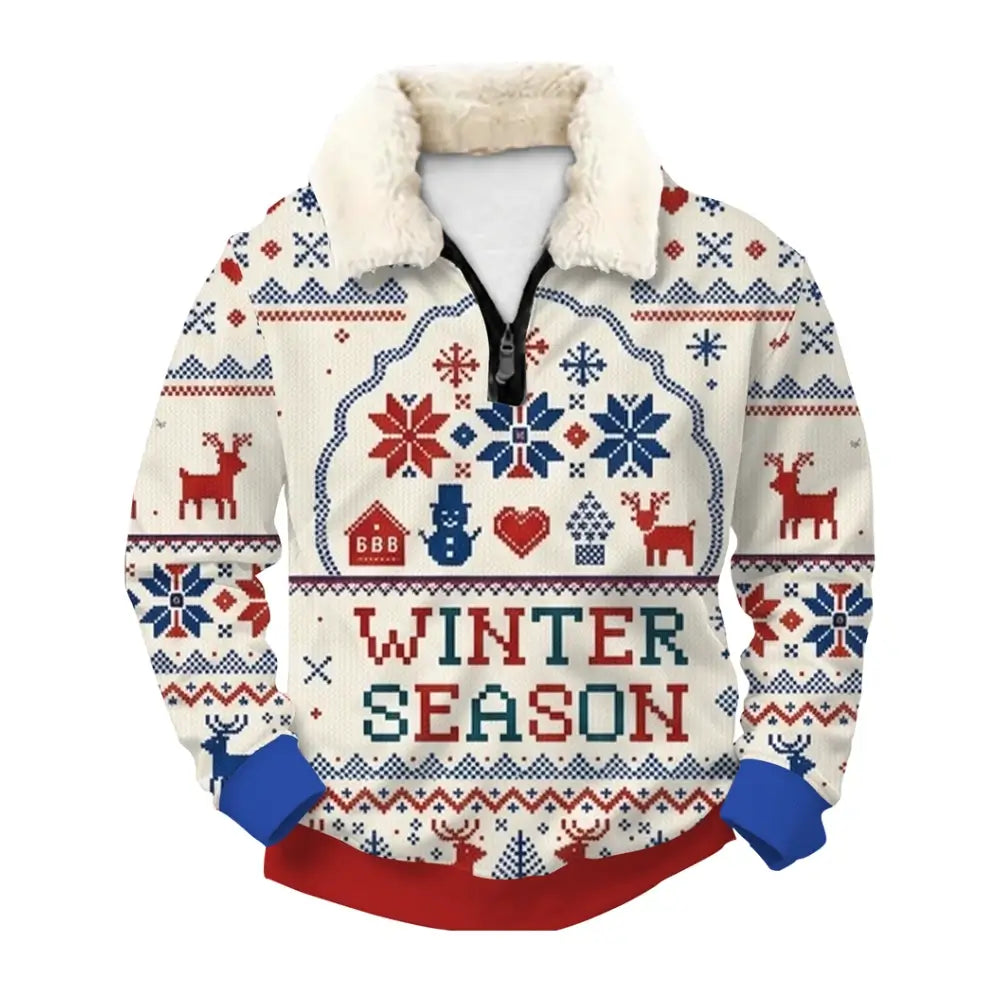 Winter Season Ugly Quarter Zip Sweatshirt & Sweatpant Set