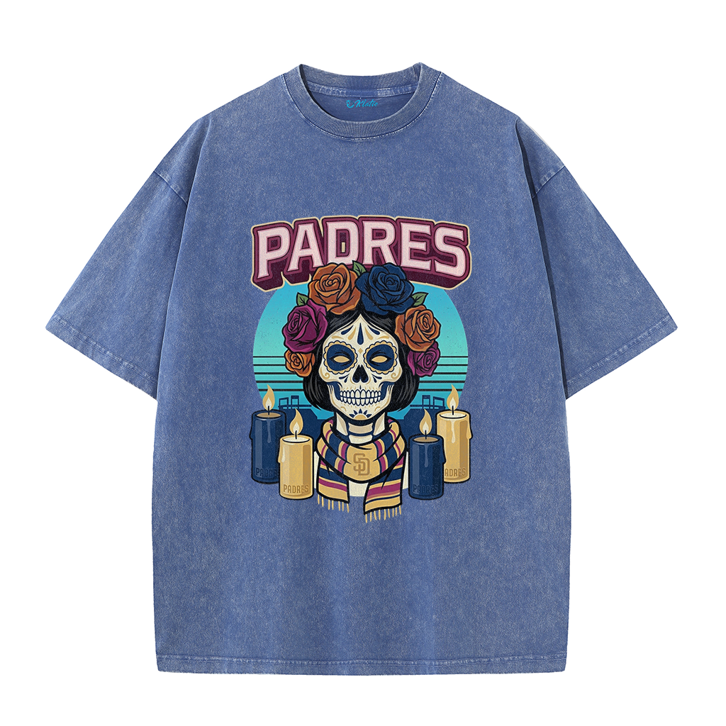 San Diego Sunset Skull Vintage Graphic T-Shirt