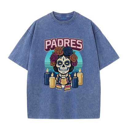 San Diego Sunset Skull Vintage Graphic T-Shirt