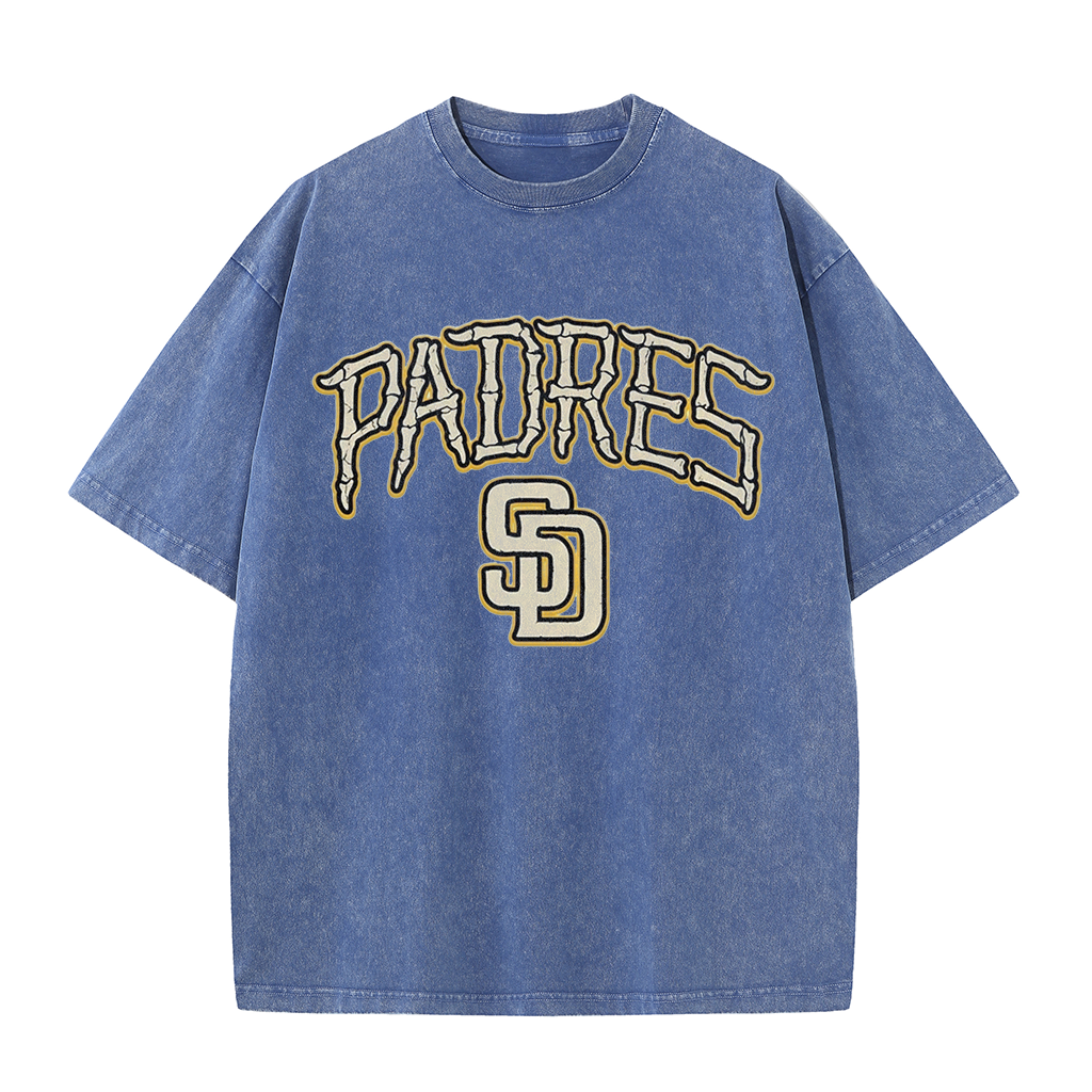 Vintage Padres Bone Letter Graphic T Shirt