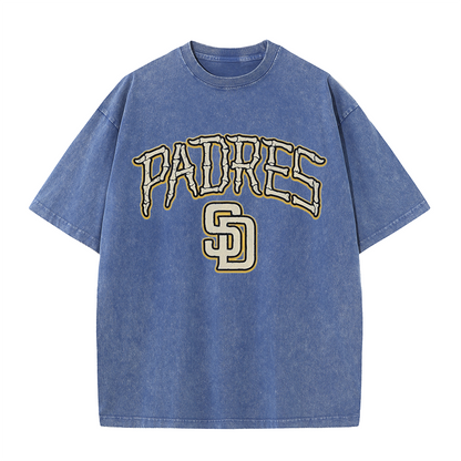 Vintage Padres Bone Letter Graphic T Shirt