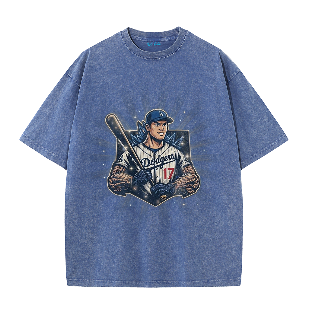 Los Angeles Vintage Baseball Player Illustration T-Shirt