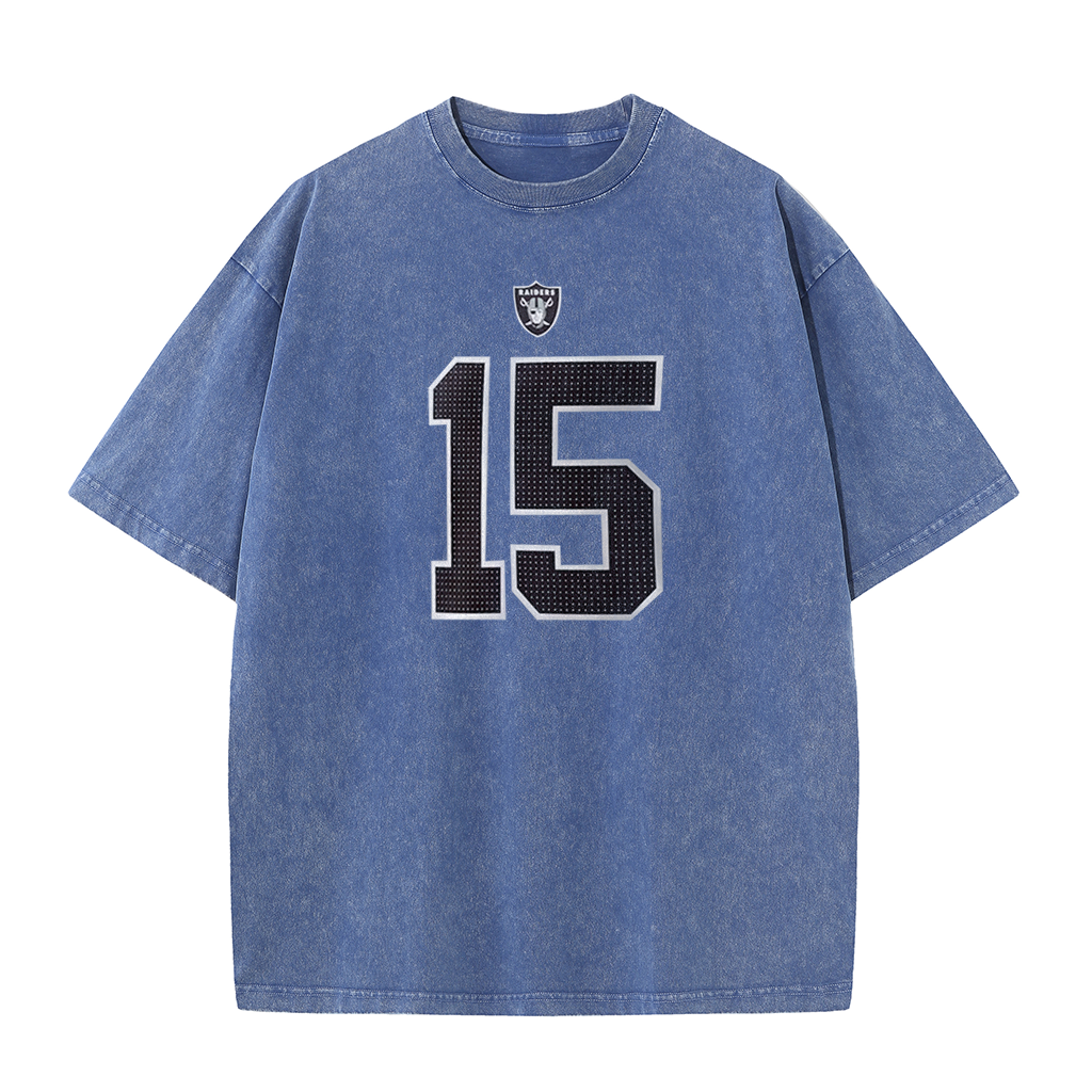 Vegas Vintage Washed Player Style Graphic T-Shirt