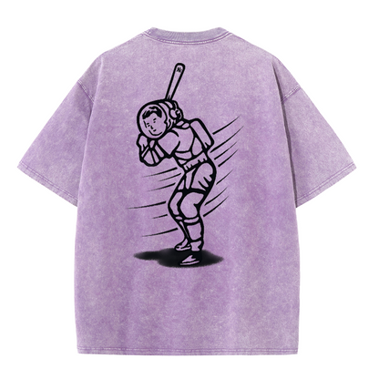 New York Inspired Space Baseball Player Retro Distressed T-Shirt