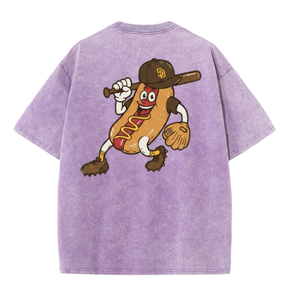 San Diego Cartoon Baseball Hotdog Vintage Style T Shirt
