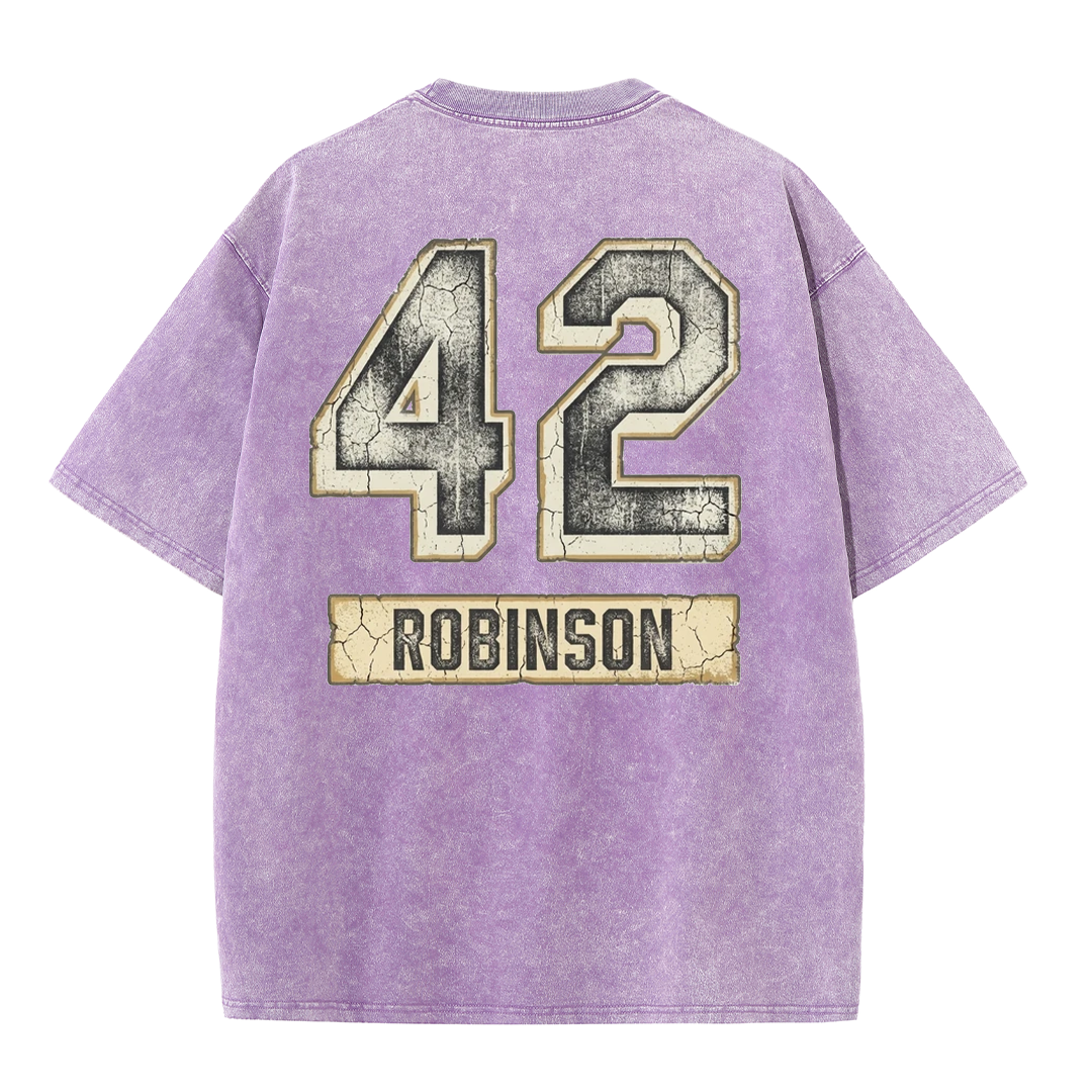 Vintage Washed LA 42 Robinson Graphic T Shirt