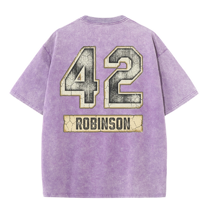 Vintage Washed LA 42 Robinson Graphic T Shirt