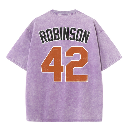LA 42 Vintage Number Graphic Baseball T Shirt