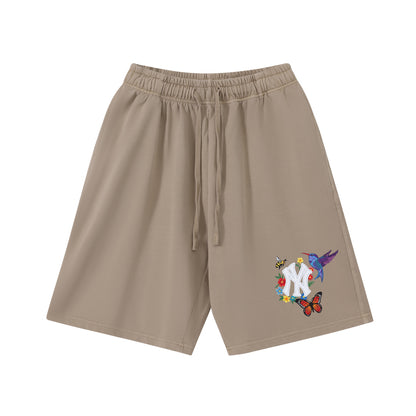 New York Floral Bird Graphic Shorts