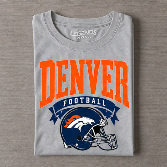 Denver Retro Football Helmet Vintage Style Graphic Tee