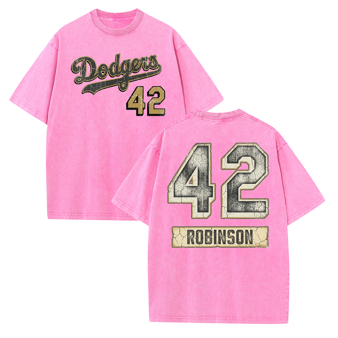 Vintage Washed LA 42 Robinson Graphic T Shirt