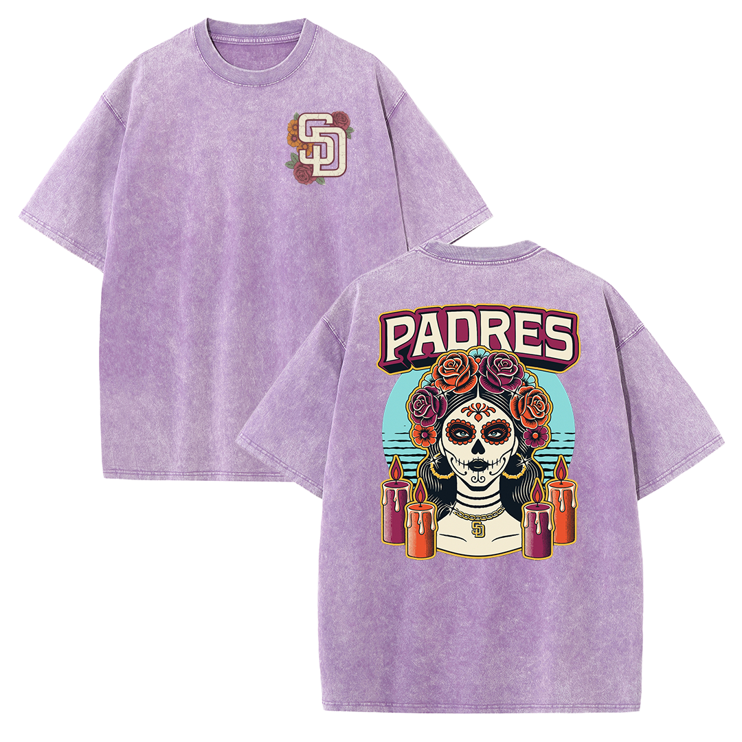 San Diego Inspired Sugar Skull Rose Graphic T Shirt