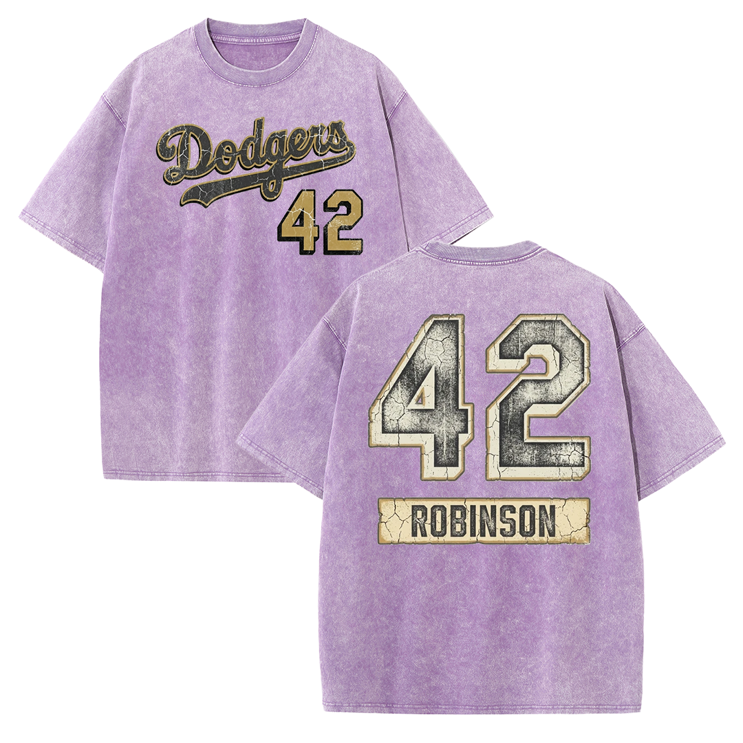 Vintage Washed LA 42 Robinson Graphic T Shirt